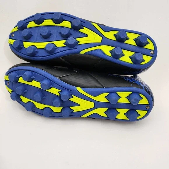 Brava Soccer Futbol Cleats Youth Boys Size 5.5D Blue Black Yellow Lace Up 160464 - Picture 10 of 11